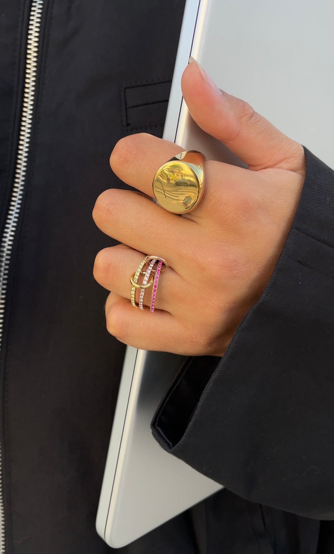 Colored couture ring