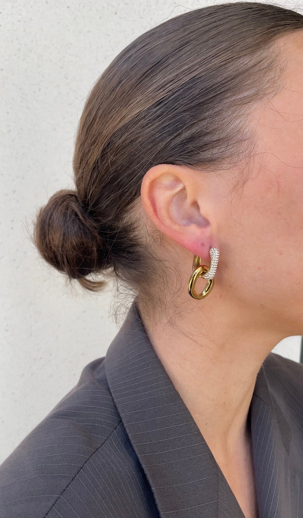 Gems Oval x Hoops earrings