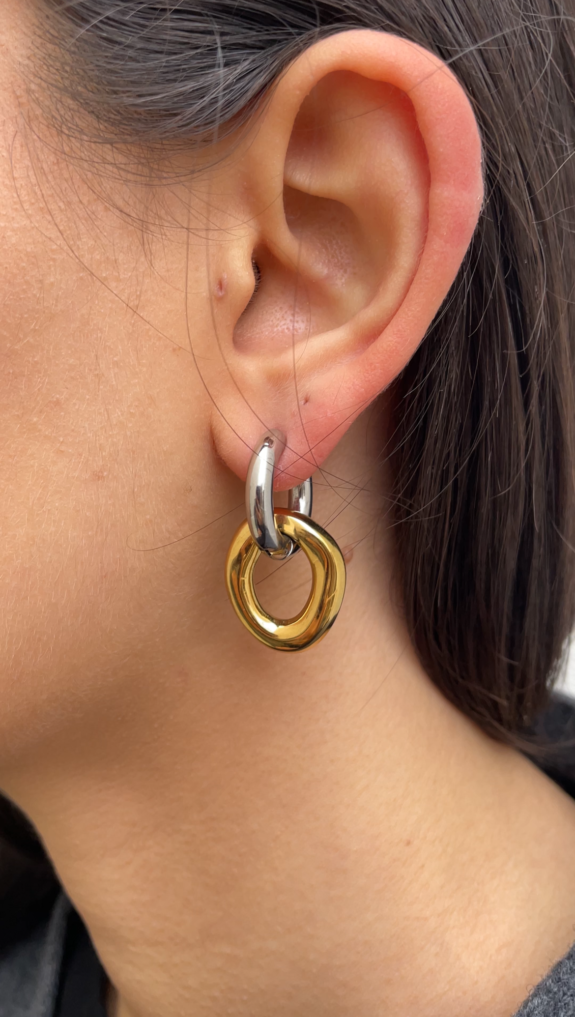 Oval x Hoops earrings