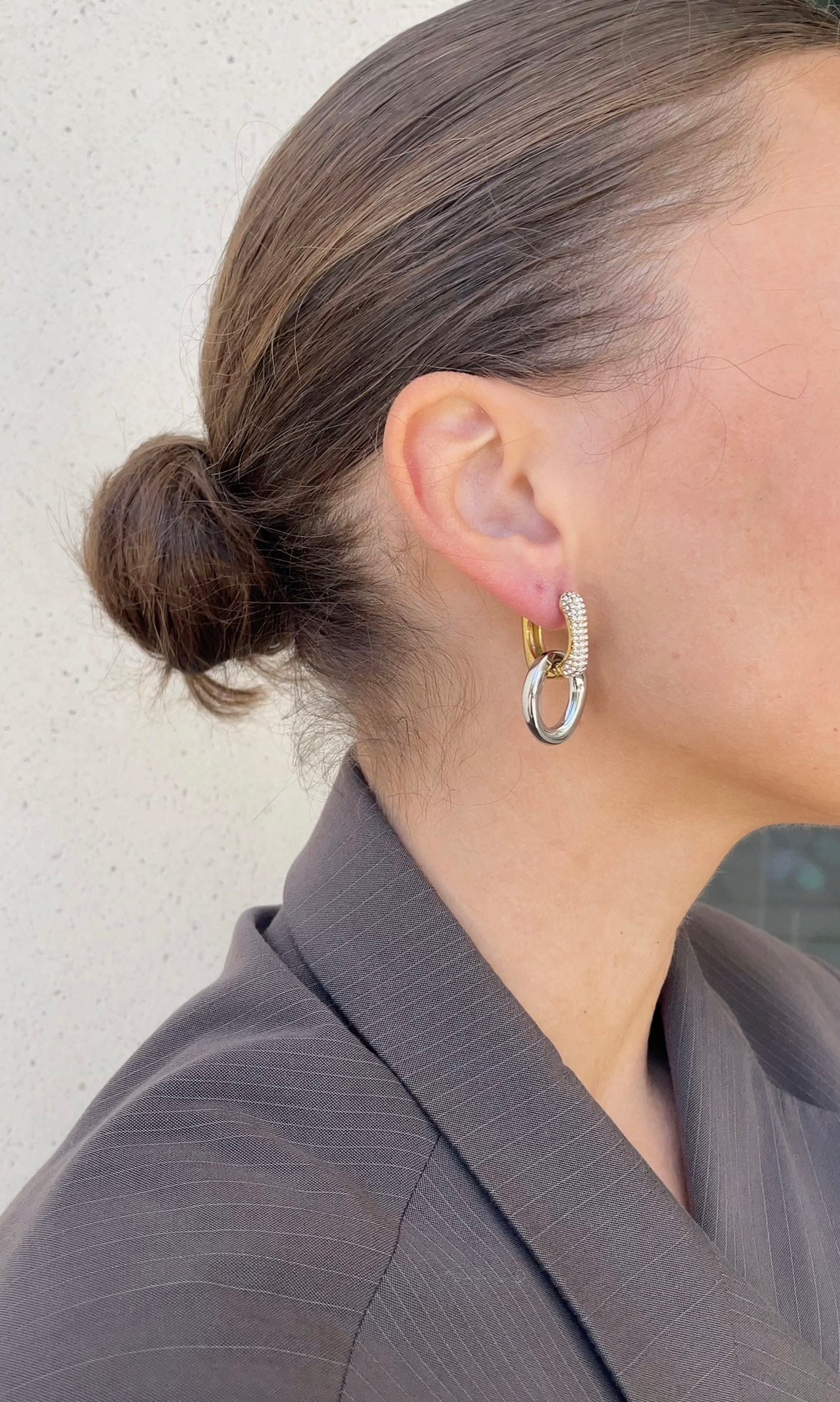 Gems Oval x Hoops earrings