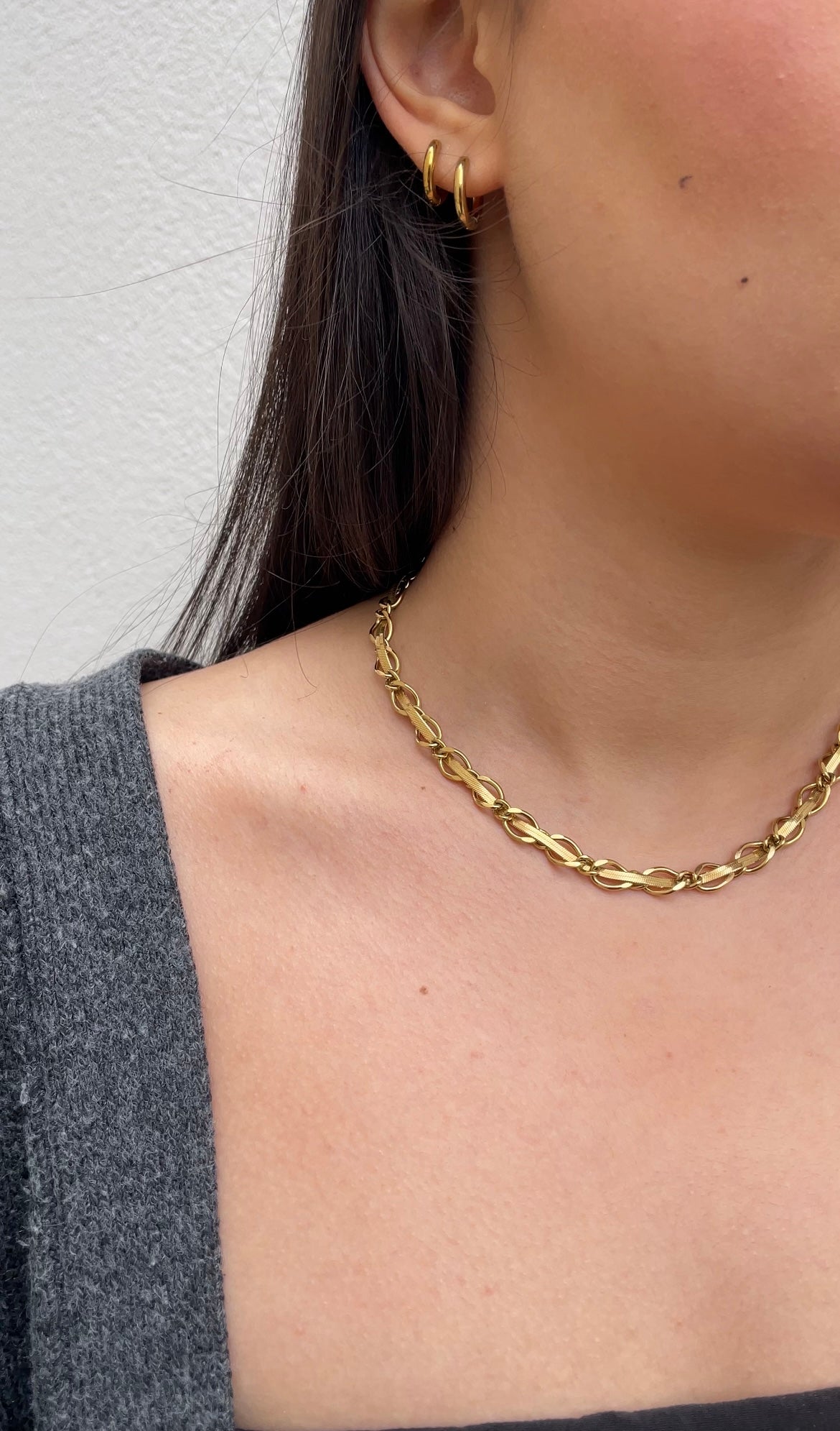 Flat x Chain necklace