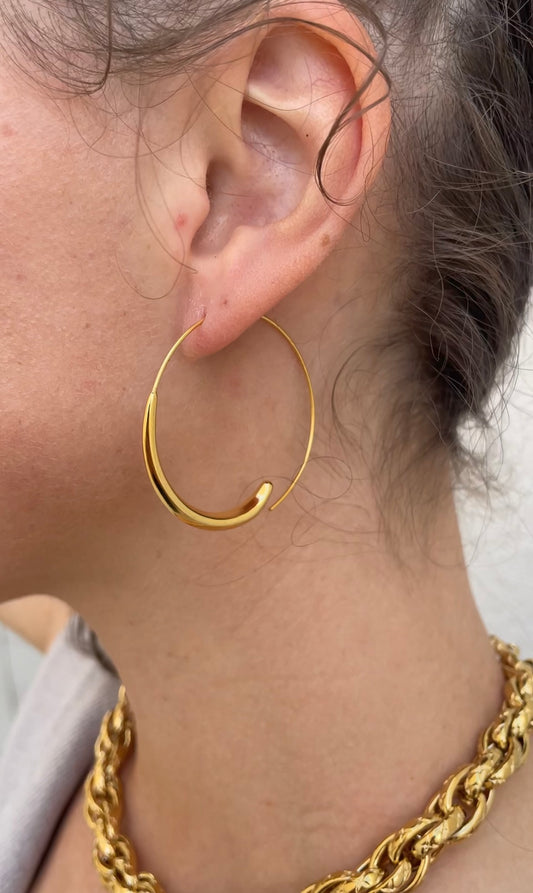 Thin moon earrings
