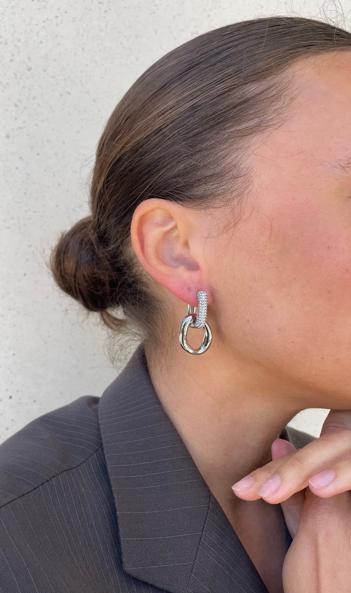 Gems Oval x Hoops earrings