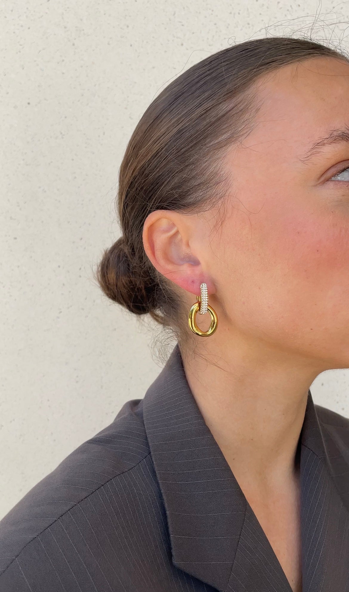 Gems Oval x Hoops earrings