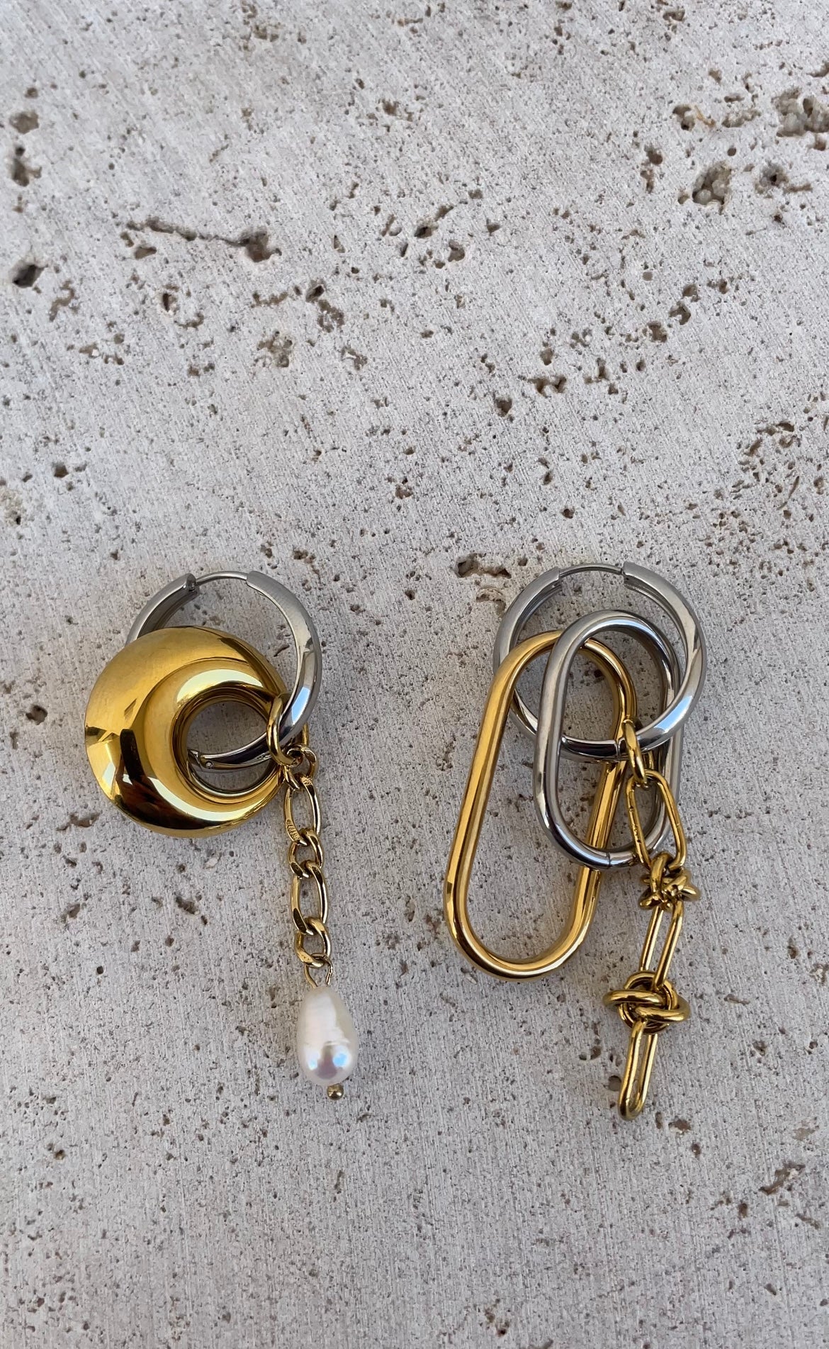 Asymmetric grunge earrings