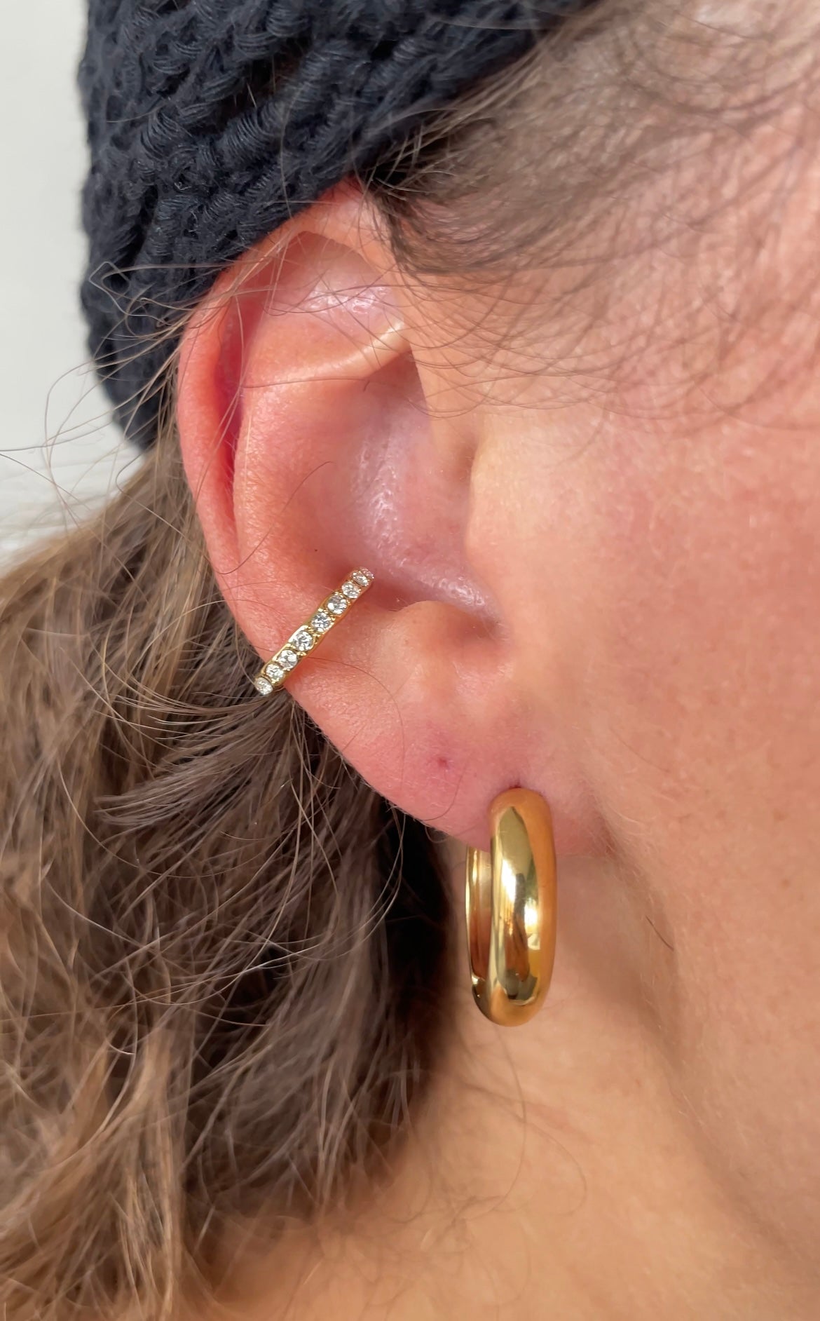 Thin gems ear cuff