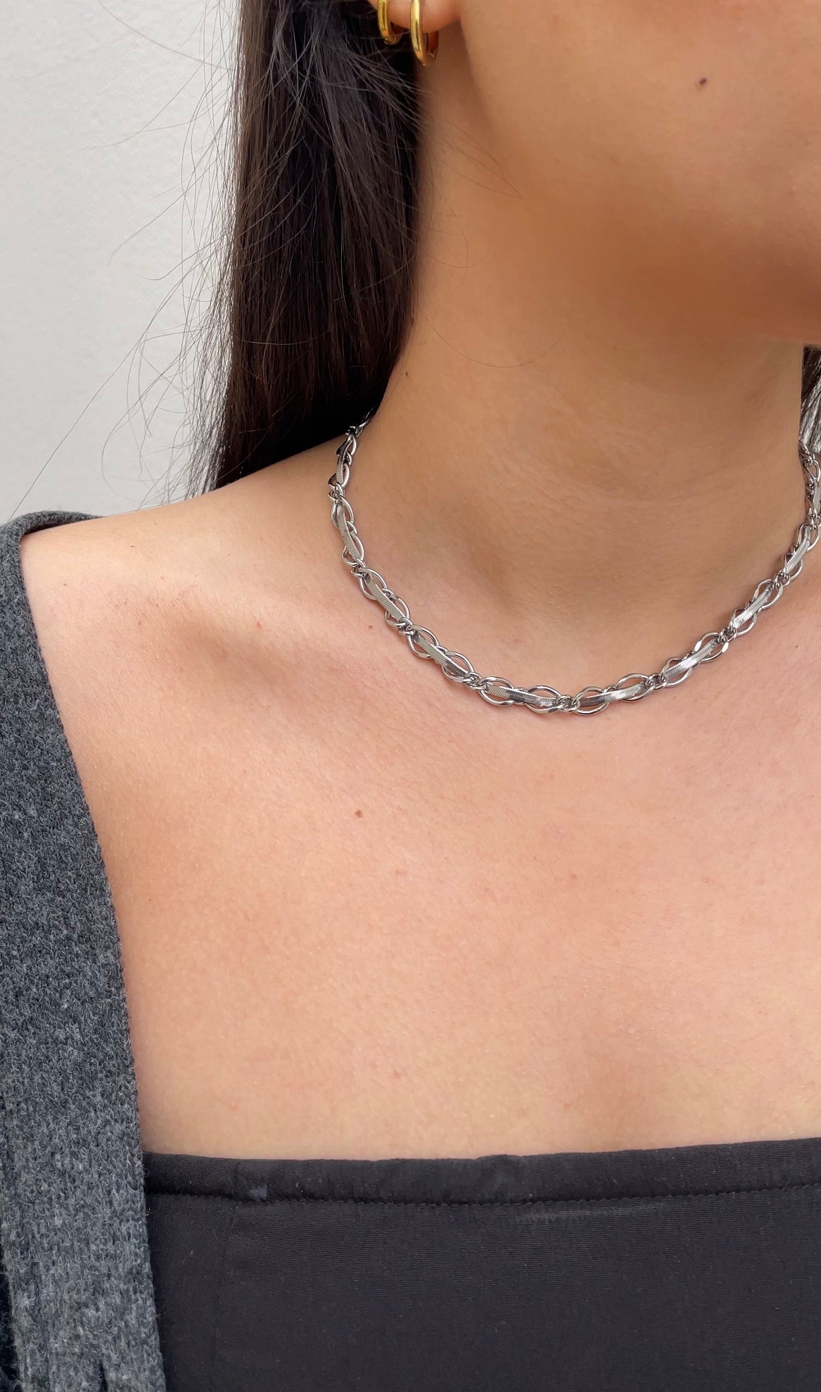 Flat x Chain necklace