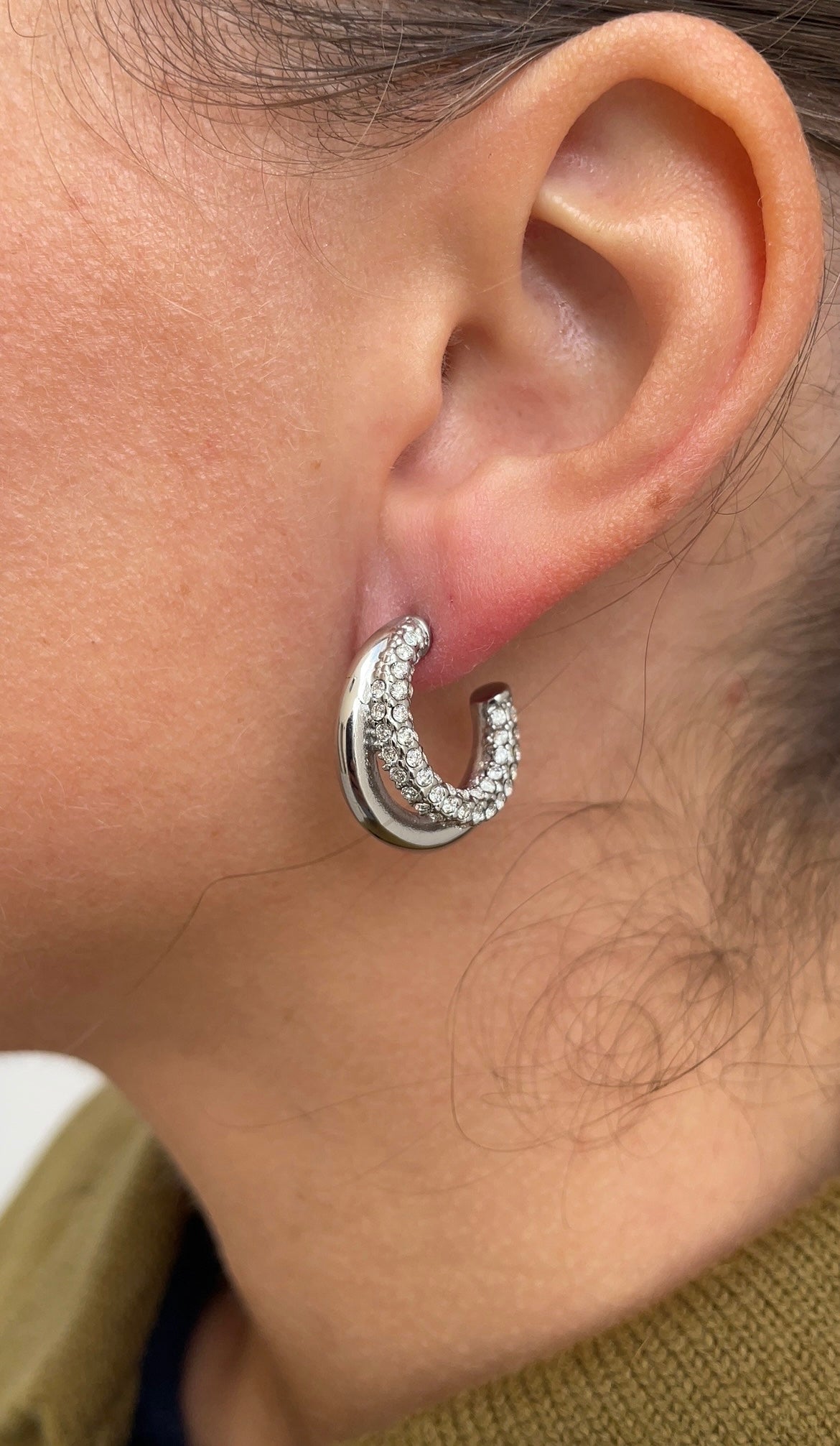 Combined gems earrings