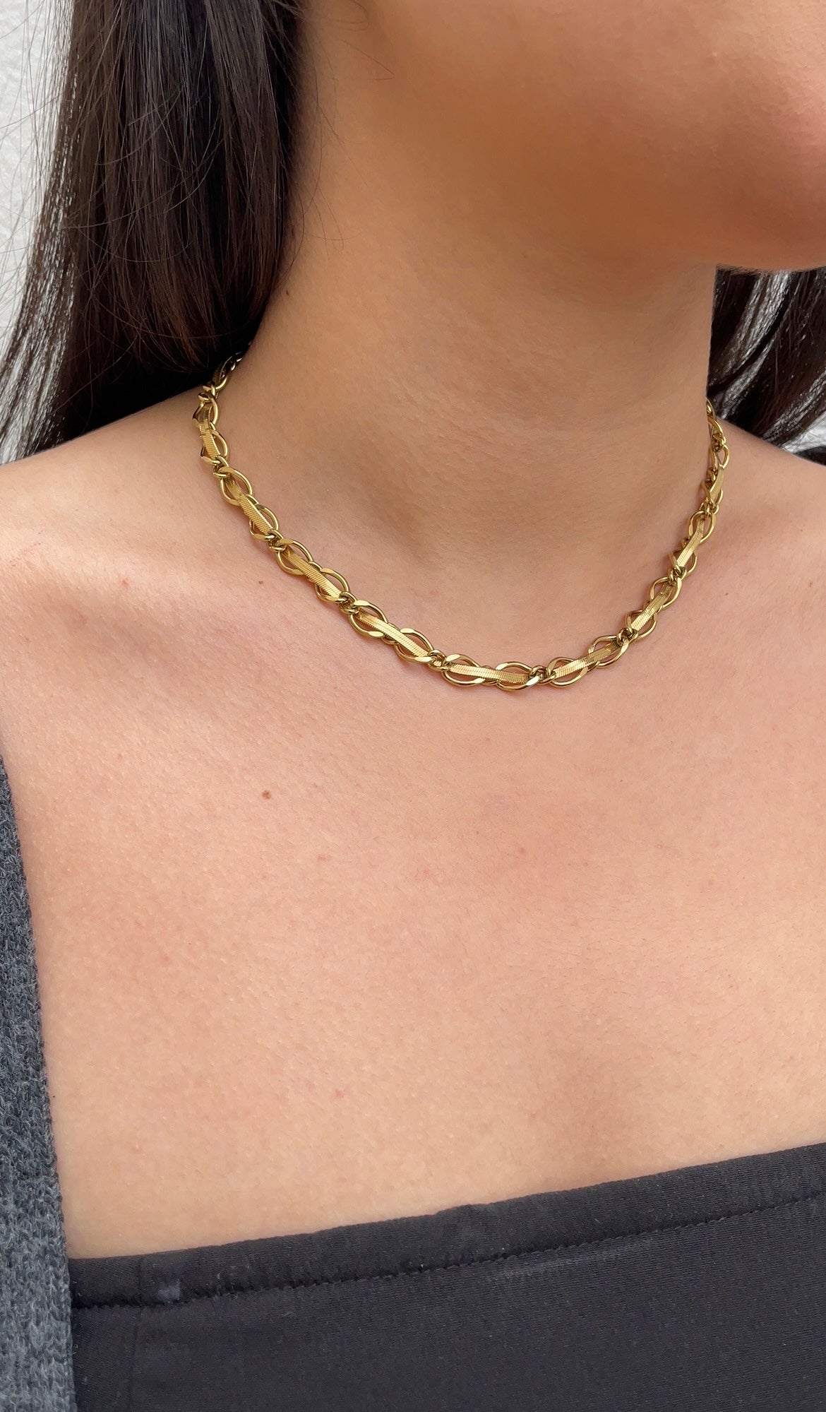 Flat x Chain necklace