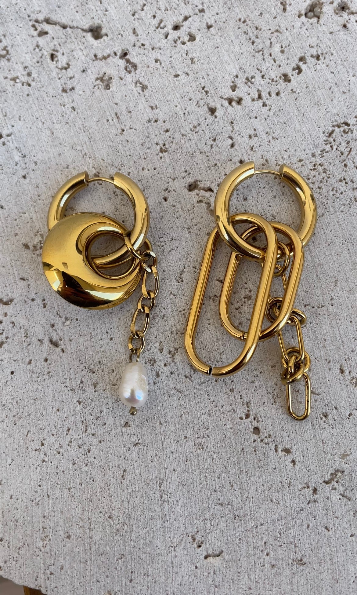 Asymmetric grunge earrings