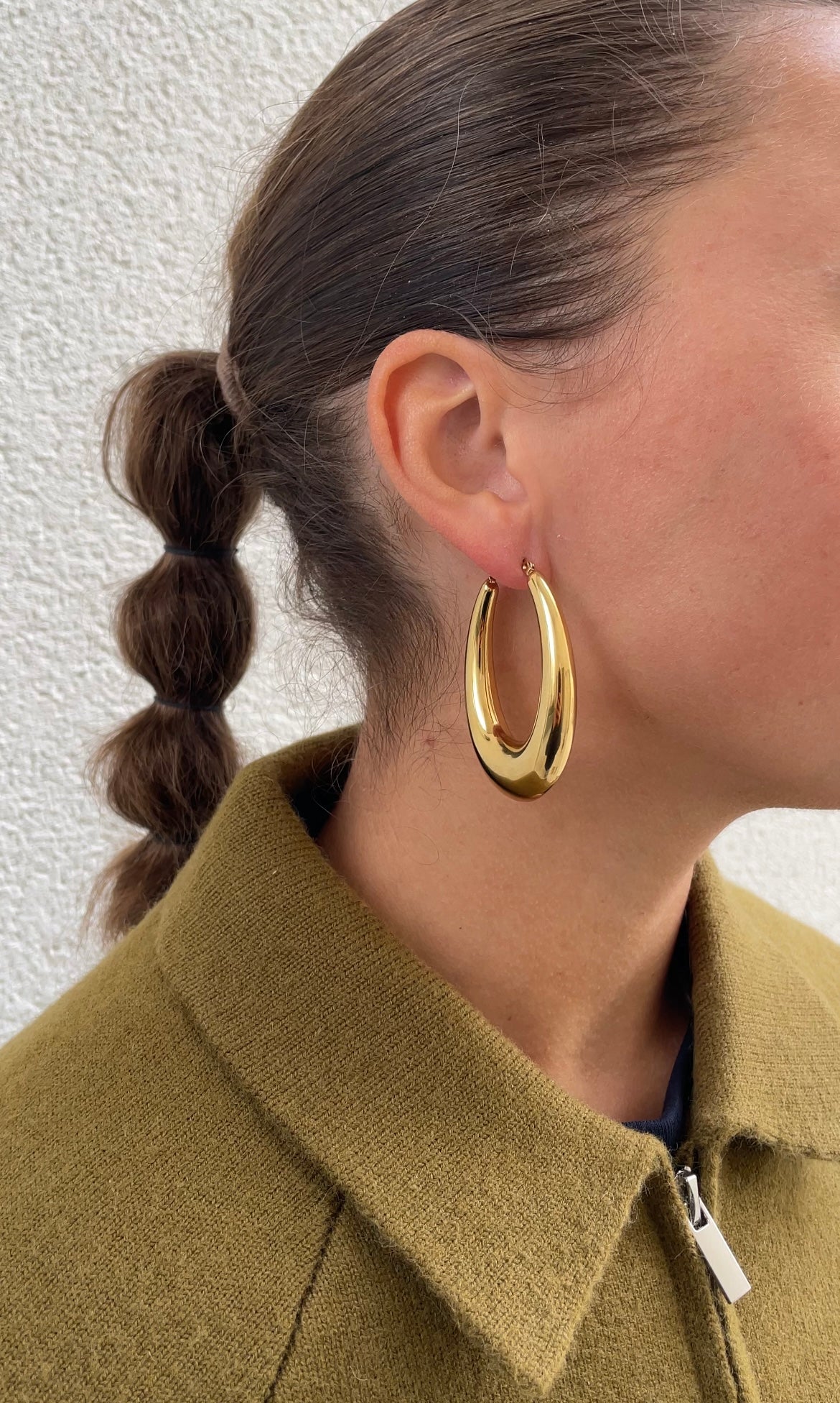 Huge oval earrings