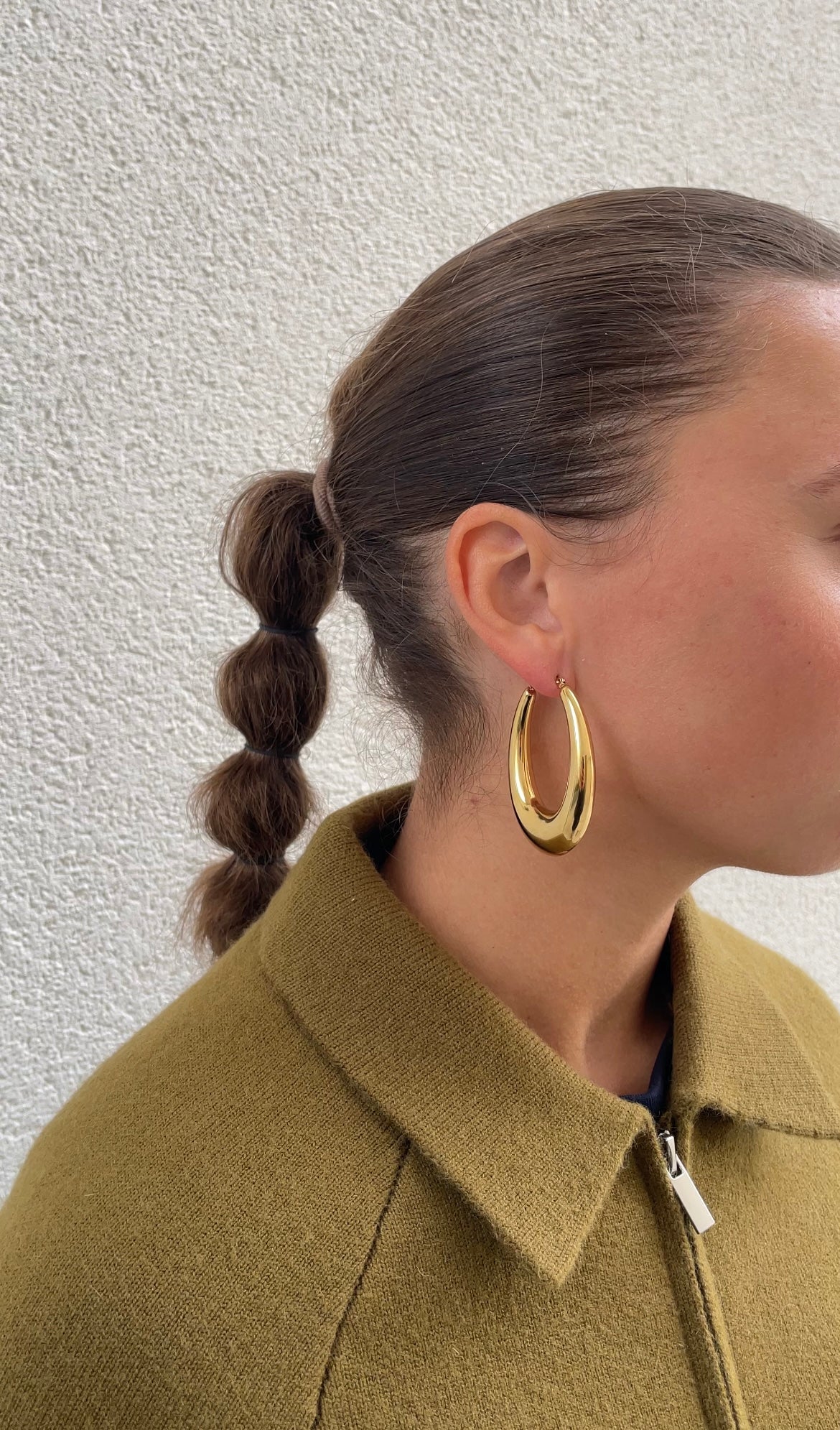 Huge oval earrings
