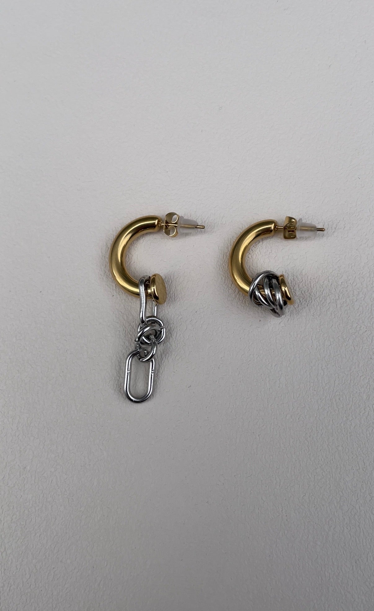 Thin Asymmetric knot earrings