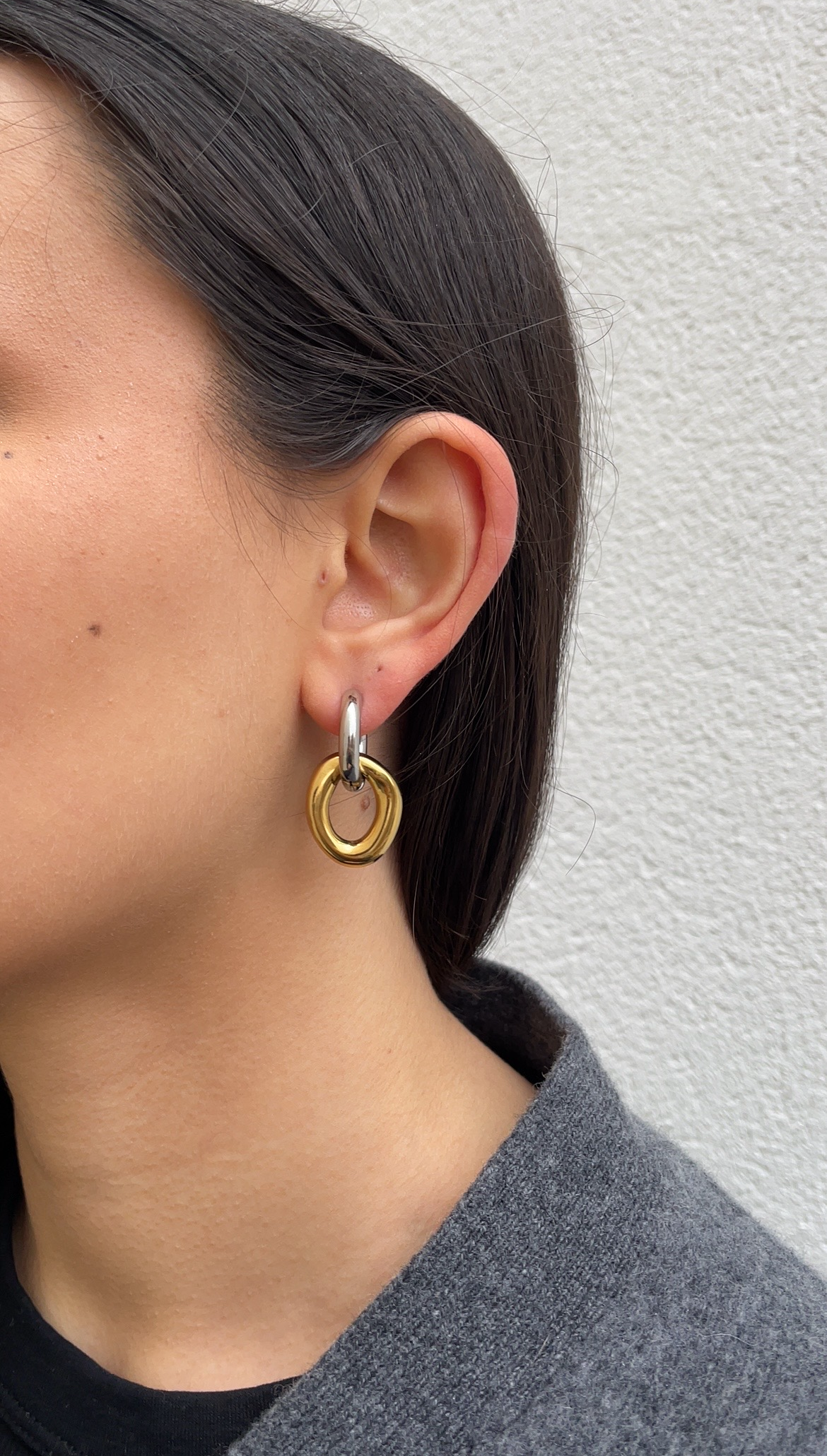 Oval x Hoops earrings