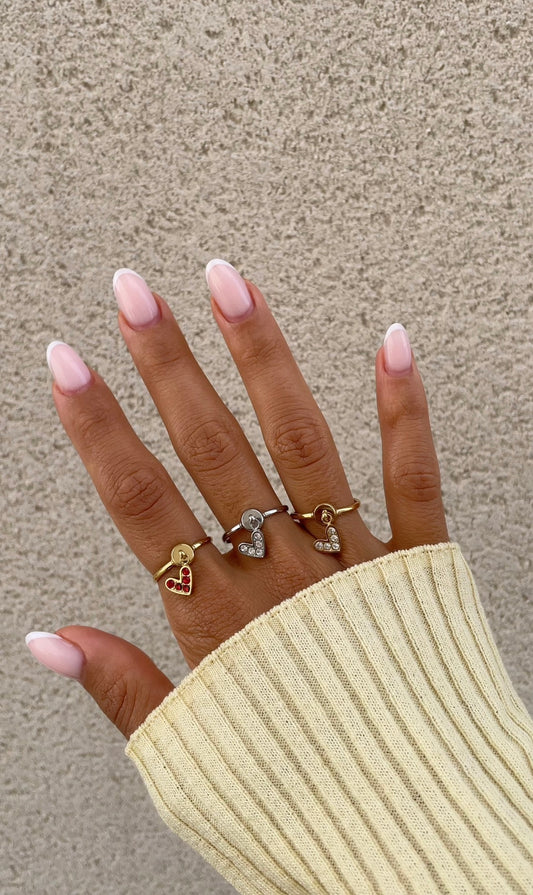 Dangling heart ring