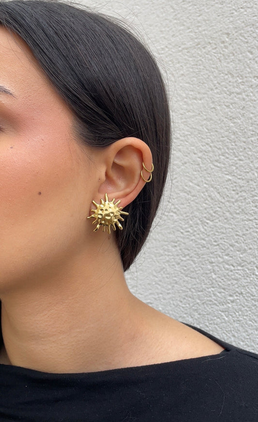 Textured Sunflower earrings