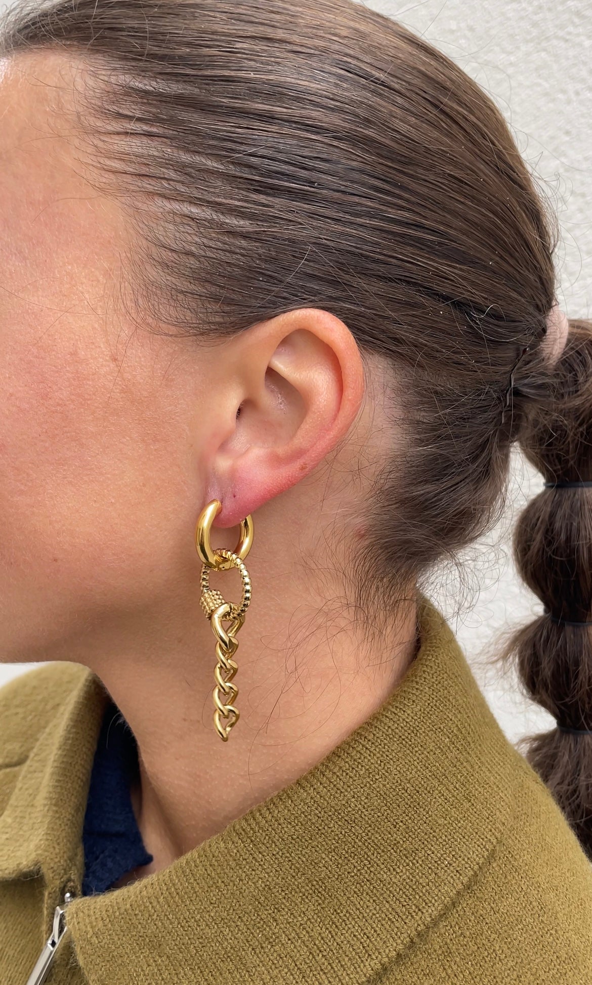 Round chain earrings