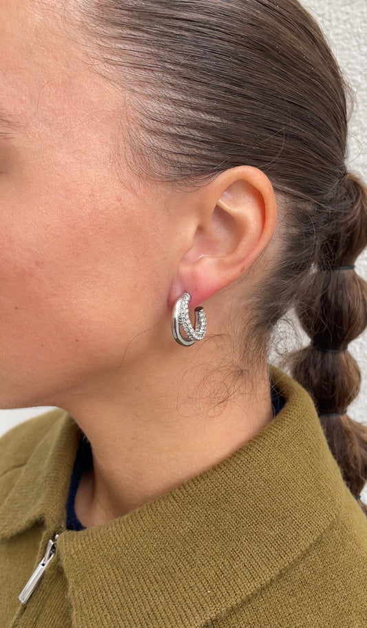 Combined gems earrings