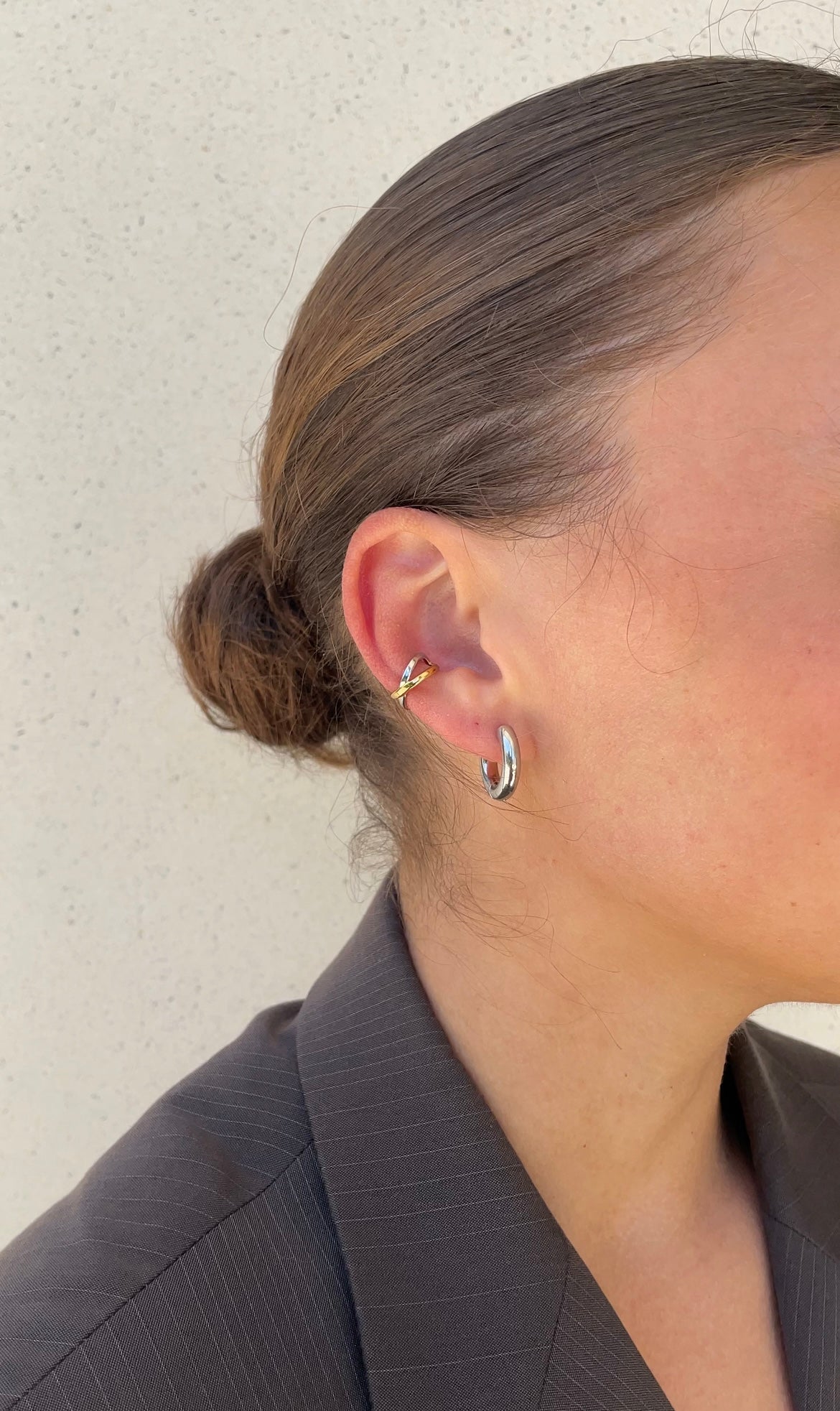 Thin cross ear cuff