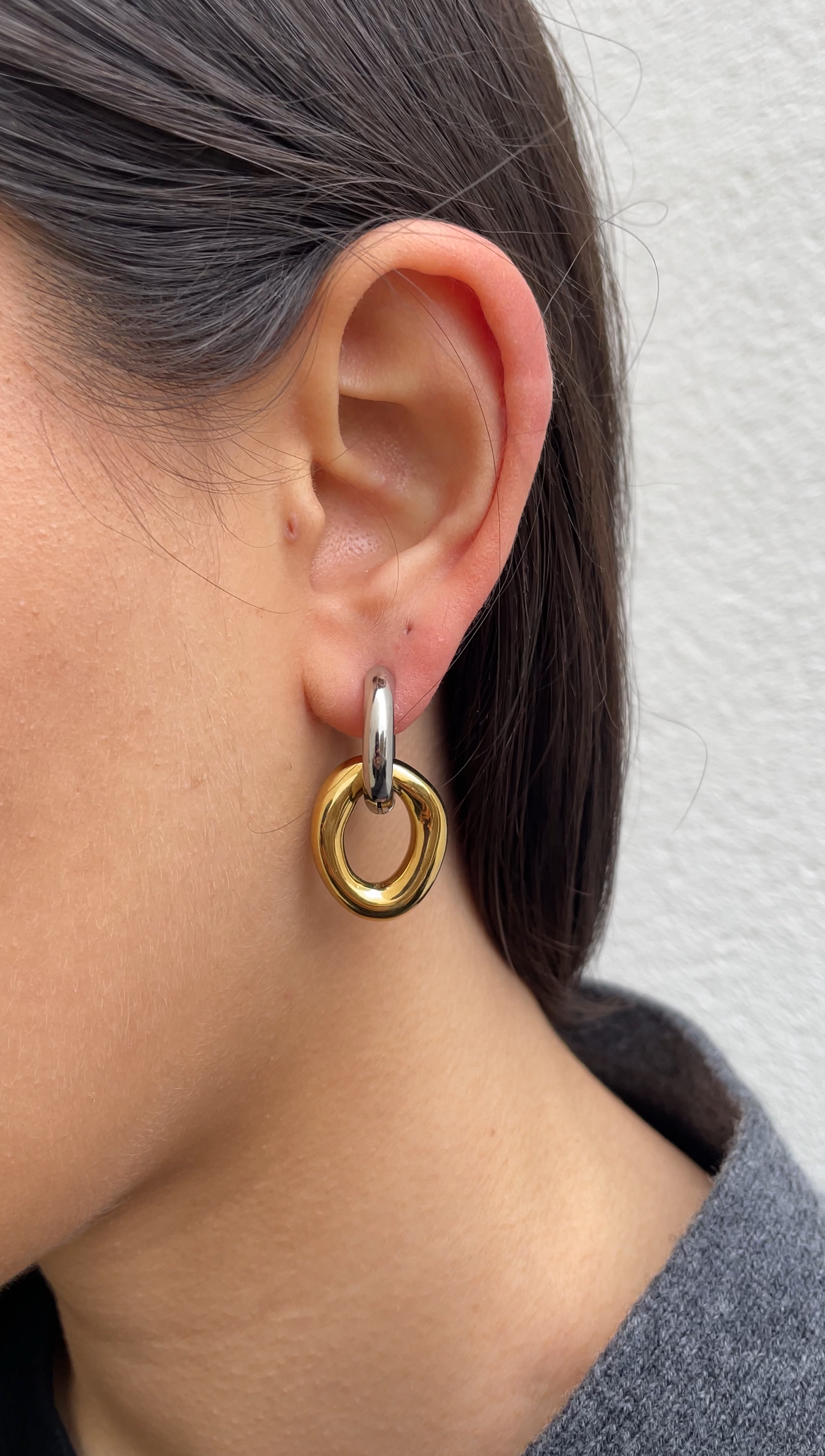 Oval x Hoops earrings