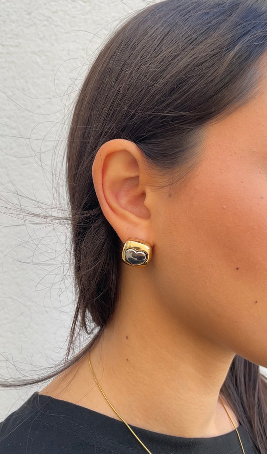 Squares heart earrings