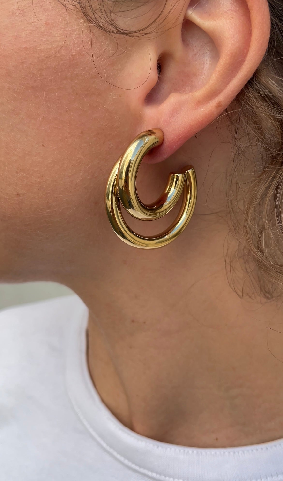Duo illusion earrings