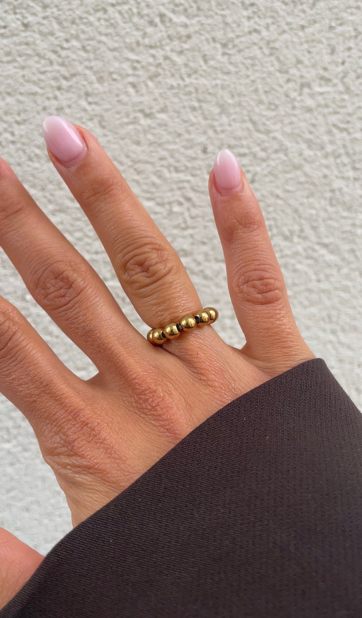Metal pearl ring