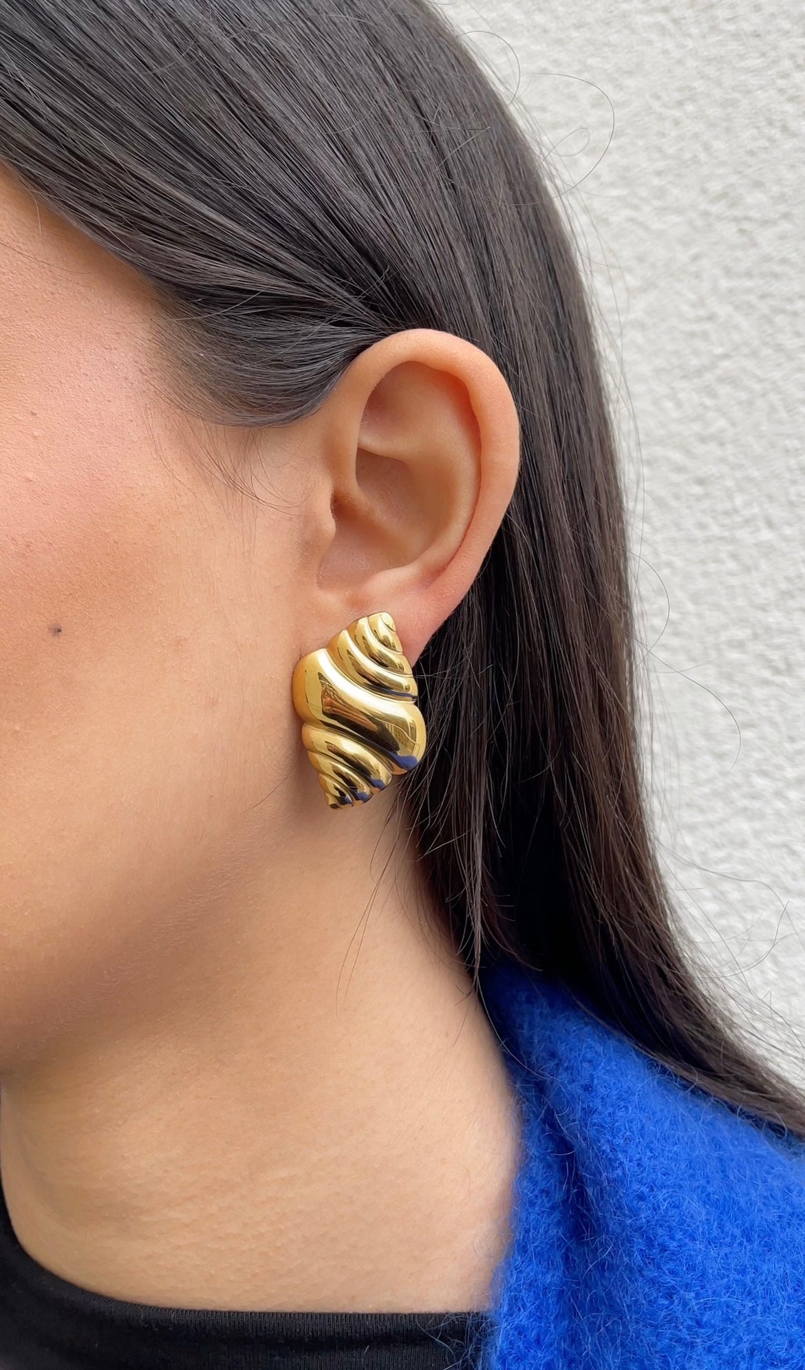 big croissant earrings