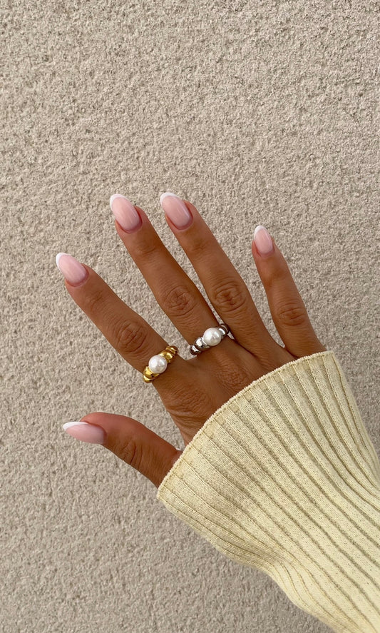 Twisted pearl ring
