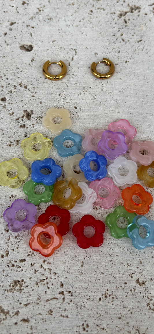 Colored Flower earrings