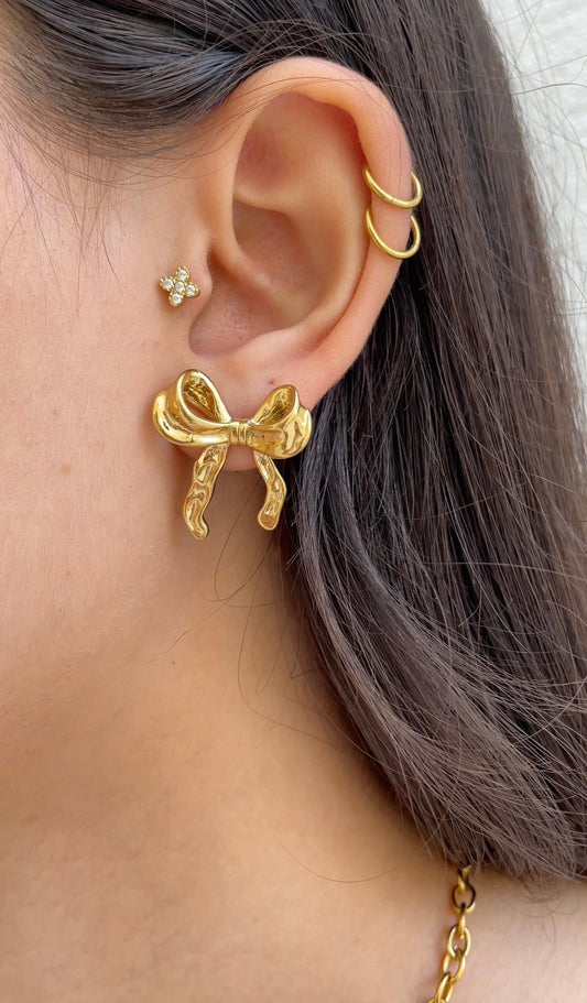 Textured Bow earrings