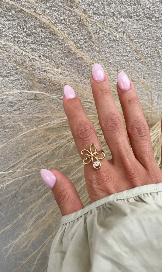 Flower x Gem ring