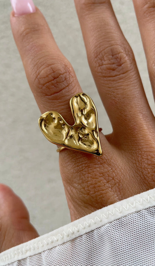 Textured Heart ring